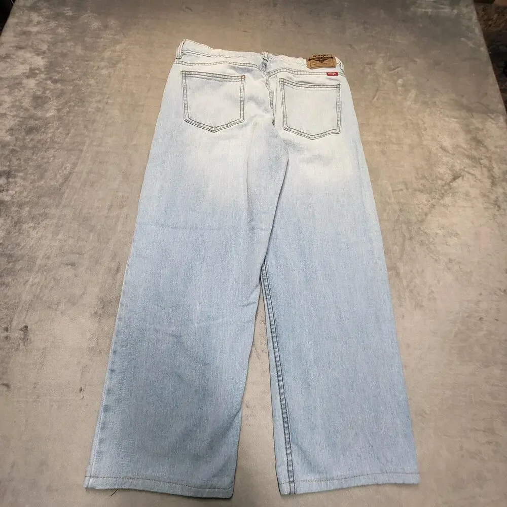 Wrangler Jeans Boys 14 Husky Blue Relaxed Straight Adjustable Waist